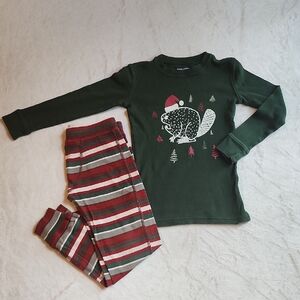 Duluth Trading Co Green and Red Kids Pajama Set